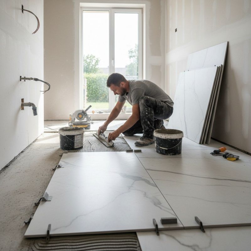 Porch Tile Installation detail